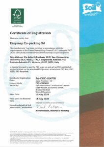 Certficate FSC Easysnap Co-packing