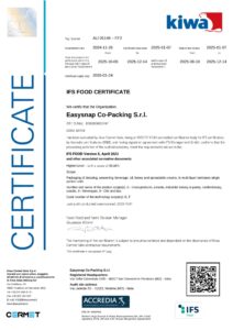 IFS Food Certificate Easysnap Co-Packing