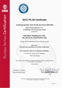 ISCC Plus Certificate Easysnap Technology Single Dose