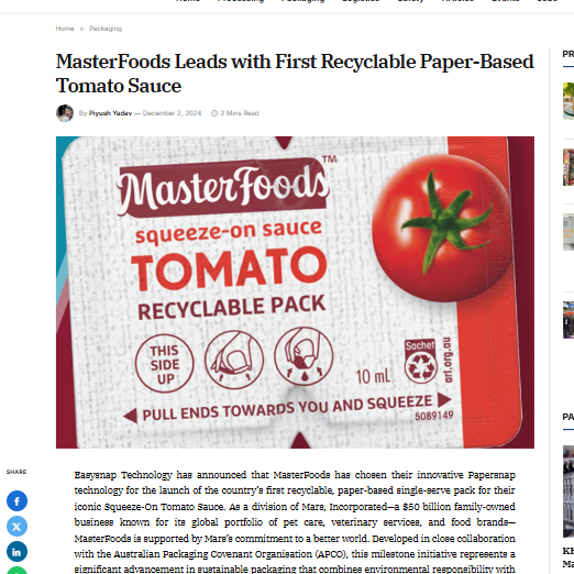 Food Infotech Masterfoods Easysnap Technology